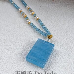 海蓝宝无事牌 Aquamarine Pendant