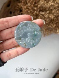 烟熏紫美女抚琴山水吊坠 Smoky Purple Sansui Beauty Pendant