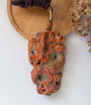 腾冲老料龙吊坠 3D Dragon Pendant