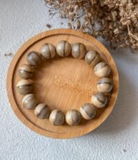 柬埔寨蛇皮纹沉香一线天手串 Cambodian Snakeskin Agarwood Beads Bracelet