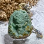 五证之腾冲老料五爪龙牌 Blue Water Jadeite Five-Claw Dragon Pendant with Five Cert