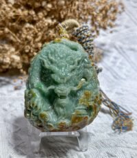 五证之腾冲老料五爪龙牌 Blue Water Jadeite Five-Claw Dragon Pendant with Five Cert