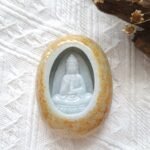 黄翡原皮净瓶观音摆件 Yellow Jadeite Guan Yin Ornament