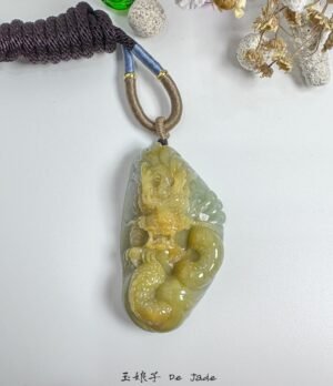3D黄翡龙吊坠 Yellow Jadeite Dragon Pendant