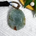 蓝底八婆图吊坠 Blue Jadeite Ba Po Pendant