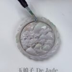 粉春彩山水福镯套装 Pink Spring Jadeite Landscape Bangle Set