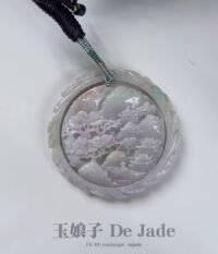 粉春彩山水福镯套装 Pink Spring Jadeite Landscape Bangle Set