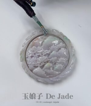 粉春彩山水福镯套装 Pink Spring Jadeite Landscape Bangle Set