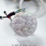 粉春彩山水福镯套装 Pink Spring Jadeite Landscape Bangle Set