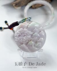 粉春彩山水福镯套装 Pink Spring Jadeite Landscape Bangle Set