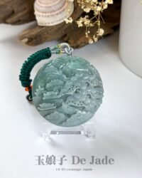 487782621_1240589887612381_8919900840471703400_n 冰晴低山水福镯套装 Icy Blue Jadeite Landscape Bangle Set
