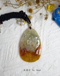 红翡山水吊坠 Red Jadeite Landscape Pendant