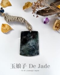 冰乌鸡山水吊坠 Ice Black Jadeite Landscape Pendant