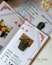 冰乌鸡大日如来吊坠 Icy Black Jadeite Vairocana Buddha Pendant