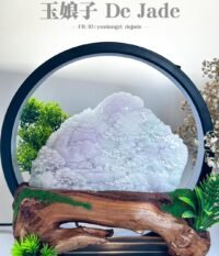 春彩山水摆件 Spring-Colored Jadeite Landscape Ornament