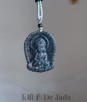 487867891_1241596754178361_2357504082568146301_大日 冰乌鸡大日如来吊坠 Icy Black Jadeite Vairocana Buddha Pendant