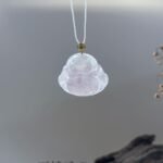 18K粉紫笑佛吊坠 Purple Laughing Buddha Pendant