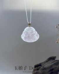18K粉紫笑佛吊坠 Purple Laughing Buddha Pendant