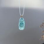 18K蓝水站式笑佛吊坠 Blue-Water Standing Laughing Buddha Pendant