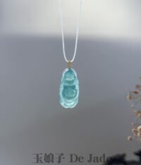 18K蓝水站式笑佛吊坠 Blue-Water Standing Laughing Buddha Pendant