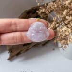 18K粉紫笑佛吊坠 Purple Laughing Buddha Pendant