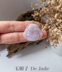 18K粉紫笑佛吊坠 Purple Laughing Buddha Pendant