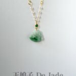 蓝底阳绿迷你笑佛吊坠 Green Jade Mini Laughing Buddha Pendant