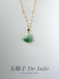 蓝底阳绿迷你笑佛吊坠 Green Jade Mini Laughing Buddha Pendant