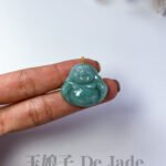18K蓝水笑佛吊坠 Blue Jade Laughing Buddha Pendant