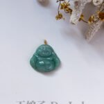 18K蓝水笑佛吊坠 Blue Jade Laughing Buddha Pendant