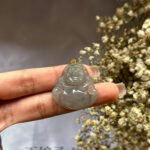 18K 黑冰笑佛吊坠 Black Ice Laughing Buddha Pendant