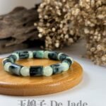 487331062_1241288627542507_8684606450189492875_n 飘蓝花桶珠手串 Blue Jadeite Barrel Bead Bracelet