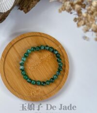 飘绿花翡翠手串 Floating Green Jadeite Bracelet