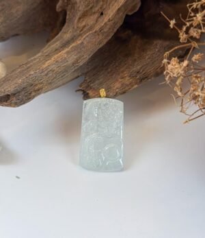 18K冰龙吊坠 Icy Dragon Jade Pendant