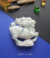 3D飘蓝花麒麟吊坠 Floating Blue Blossom Qilin Pendant