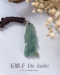 冰晴底关公吊坠 Icy Sunny Green Guan Gong Pendant