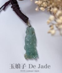 冰晴底关公吊坠 Icy Sunny Green Guan Gong Pendant