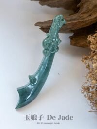 蓝水刀手把 Blue Water Jadeite Knife Handheld Piece