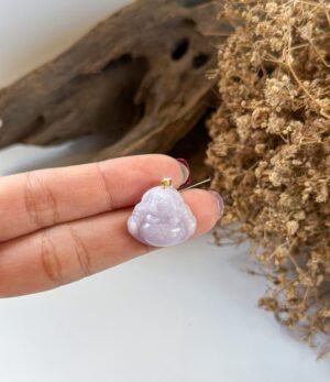 18K 紫笑佛吊坠 Purple Laughing Buddha Pendant