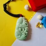 苹果绿山水吊坠 Apple Green Landscape Jade Pendant