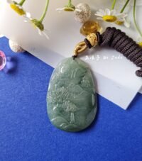 冰晴底山水吊坠 Icy Landscape Jade Pendant