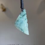 神仙鱼飘蓝花翡翠吊坠 Angel Fish Blue Flower Jade Pendant