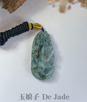 蓝水飘蓝花龙吊坠 Blue Water Jade Dragon Pendant
