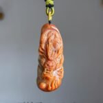 红翡龙牌吊坠 Red Jade Dragon Pendant