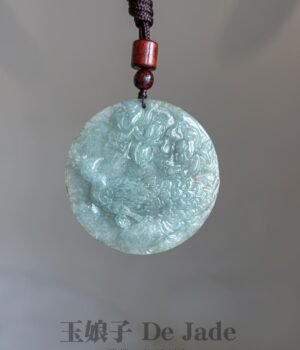 凤穿牡丹翡翠吊坠 Phoenix Peony Jade Pendant