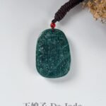 蓝水龙牌吊坠 Blue Water Jade Dragon Pendant