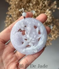 490729249_1254315542906482_1746059189858894903_n 春彩荷叶鱼吊坠 Spring Color Lotus & Fish Jade Pendant