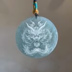 蓝水龙牌吊坠 Blue Water Jade Dragon Pendant