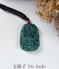蓝水龙牌吊坠 Blue Water Jade Dragon Pendant