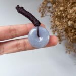 烟熏紫平安扣吊坠 Smoky Purple Jadeite Peace Pendant